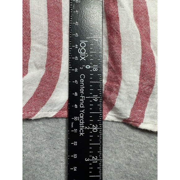 Rails Thea Red Stripe‎ Tie Front Button Down Oversized Top Size Small Carmine - Picture 6 of 7